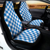 Steel Blue And White Gingham Print Universal Fit Car Seat Covers 102422