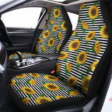 Stripe Sunflower Pattern Print Universal Fit Car Seat Covers 102422