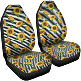 Stripe Sunflower Pattern Print Universal Fit Car Seat Covers 102422