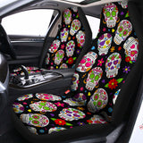 Sugar Skull Pattern Print Universal Fit Car Seat Covers 102422