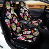 Sugar Skull Pattern Print Universal Fit Car Seat Covers 102422