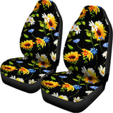 Sunflower Chamomile Pattern Print Universal Fit Car Seat Covers 102422