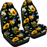 Sunflower Chamomile Pattern Print Universal Fit Car Seat Covers 102422