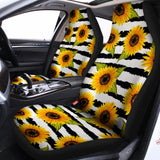 Sunflower Striped Pattern Print Universal Fit Car Seat Covers 102422