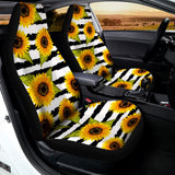Sunflower Striped Pattern Print Universal Fit Car Seat Covers 102422