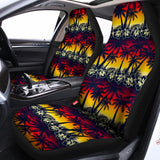 Sunset Hibiscus Palm Tree Pattern Print Universal Fit Car Seat Covers 102422