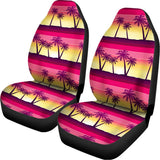 Sunset Palm Tree Pattern Print Universal Fit Car Seat Covers 102422