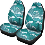 Surfing Wave Pattern Print Universal Fit Car Seat Covers 102422