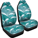 Surfing Wave Pattern Print Universal Fit Car Seat Covers 102422