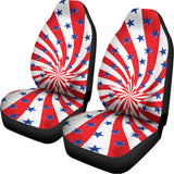 Swirl American Patriotic Star Print Universal Fit Car Seat Covers 102422
