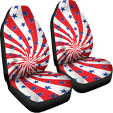 Swirl American Patriotic Star Print Universal Fit Car Seat Covers 102422
