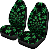 Swirl Cannabis Leaf Print Universal Fit Car Seat Covers 102422