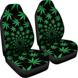 Swirl Cannabis Leaf Print Universal Fit Car Seat Covers 102422