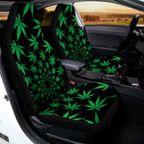 Swirl Cannabis Leaf Print Universal Fit Car Seat Covers 102422