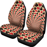 Swirl Playing Card Suits Print Universal Fit Car Seat Covers 102422