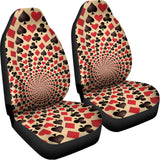 Swirl Playing Card Suits Print Universal Fit Car Seat Covers 102422
