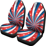 Swirly American Patriotic Print Universal Fit Car Seat Covers 102422