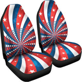 Swirly American Patriotic Print Universal Fit Car Seat Covers 102422
