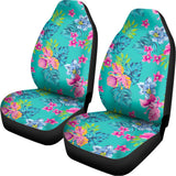 Teal Aloha Tropical Pattern Print Universal Fit Car Seat Covers 102422