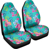 Teal Aloha Tropical Pattern Print Universal Fit Car Seat Covers 102422