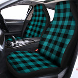 Teal And Black Buffalo Check Print Universal Fit Car Seat Covers 102422