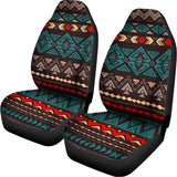 Teal And Brown Aztec Pattern Print Universal Fit Car Seat Covers 102422