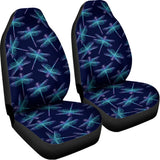Teal And Purple Dragonfly Pattern Print Universal Fit Car Seat Covers 102422