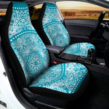 Teal And White Mandala Print Universal Fit Car Seat Covers 102422