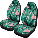 Teal Banana Leaves Pattern Print Universal Fit Car Seat Covers 102422