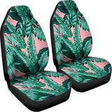 Teal Banana Leaves Pattern Print Universal Fit Car Seat Covers 102422