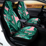 Teal Banana Leaves Pattern Print Universal Fit Car Seat Covers 102422