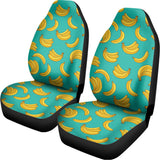 Teal Banana Pattern Print Universal Fit Car Seat Covers 102422