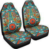 Teal Bohemian Mandala Pattern Print Universal Fit Car Seat Covers 102422