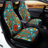Teal Bohemian Mandala Pattern Print Universal Fit Car Seat Covers 102422