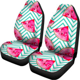 Teal Chevron Watermelon Pattern Print Universal Fit Car Seat Covers 102422