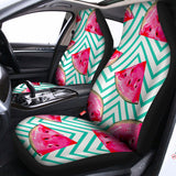 Teal Chevron Watermelon Pattern Print Universal Fit Car Seat Covers 102422