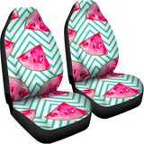 Teal Chevron Watermelon Pattern Print Universal Fit Car Seat Covers 102422