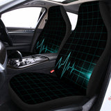 Teal Heartbeat Print Universal Fit Car Seat Covers 102422
