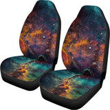 Teal Orange Universe Galaxy Space Print Universal Fit Car Seat Covers 102422