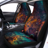 Teal Orange Universe Galaxy Space Print Universal Fit Car Seat Covers 102422