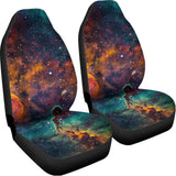 Teal Orange Universe Galaxy Space Print Universal Fit Car Seat Covers 102422