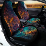 Teal Orange Universe Galaxy Space Print Universal Fit Car Seat Covers 102422