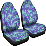Teal Palm Tree Pattern Print Universal Fit Car Seat Covers 102422