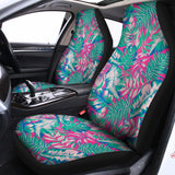 Teal Pink Blossom Tropical Pattern Print Universal Fit Car Seat Covers 102422