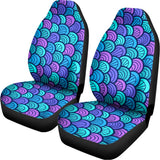 Teal Pink Mermaid Scales Pattern Print Universal Fit Car Seat Covers 102422