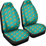 Teal Pizza Pattern Print Universal Fit Car Seat Covers 102422