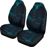 Teal Polygonal Dot Geometric Print Universal Fit Car Seat Covers 102422
