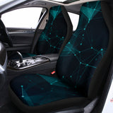 Teal Polygonal Dot Geometric Print Universal Fit Car Seat Covers 102422