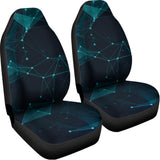 Teal Polygonal Dot Geometric Print Universal Fit Car Seat Covers 102422