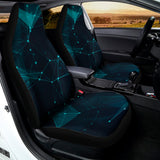 Teal Polygonal Dot Geometric Print Universal Fit Car Seat Covers 102422